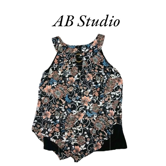 AB Studio Floral Blouse Size Large - Picture 1 of 4